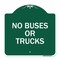 Signmission Driveway Sign No Buses or Trucks, Green & White Aluminum Sign, 18" x 18", GW-1818-24128 A-DES-GW-1818-24128 - alternate 1